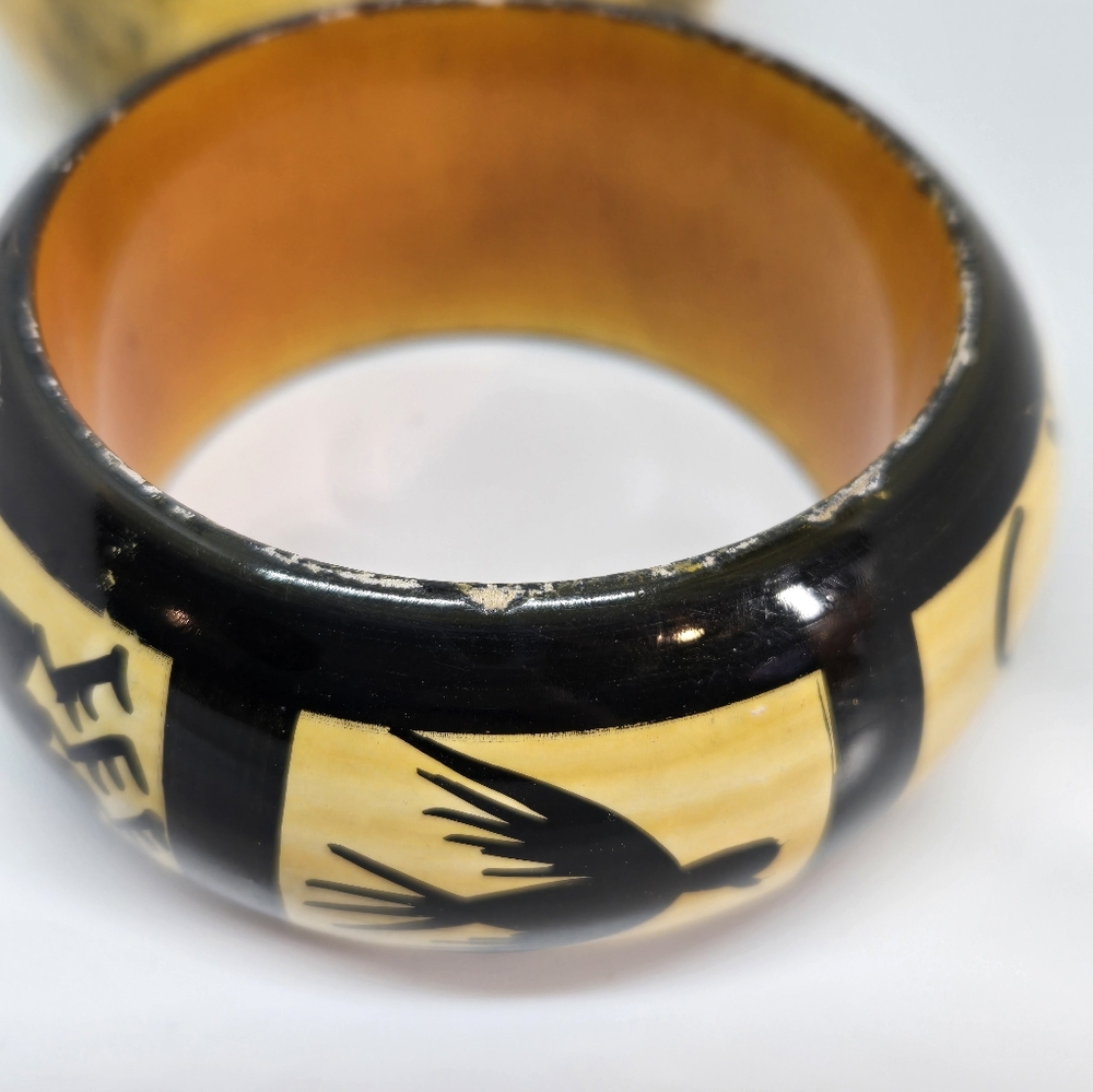 Hand Painted Wood Bangle Bracelets - image 6
